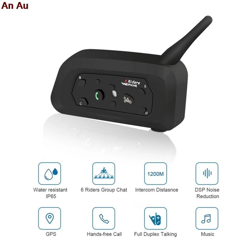 Мотоциклетный шлем walkie talkie гарнитура 2 мотоциклетный шлем walkie-talkie 1200 M double ride V6Pro 1200 M