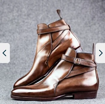 

Men PU Leather Shoes Low Heel Casual Shoes Dress Shoes Brogue Shoes Spring Ankle Boots Vintage Classic Male Casual AB638