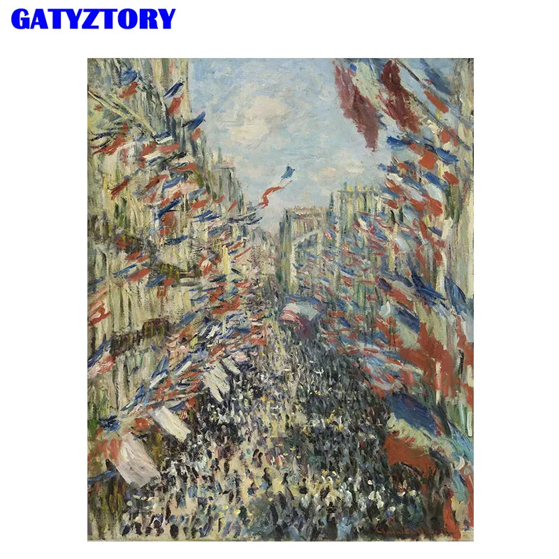 GATYZTORY рамка уличный пейзаж Diy картина по номеру Холст Картина акриловая Настенная картина уникальный подарок для домашний декор искусство - Цвет: 190806-127