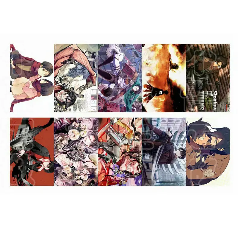 Attack on Titan Sticker 100pcs Different Style Anime Stickers Bus ID Waterproof Card Stikers Classic Toys