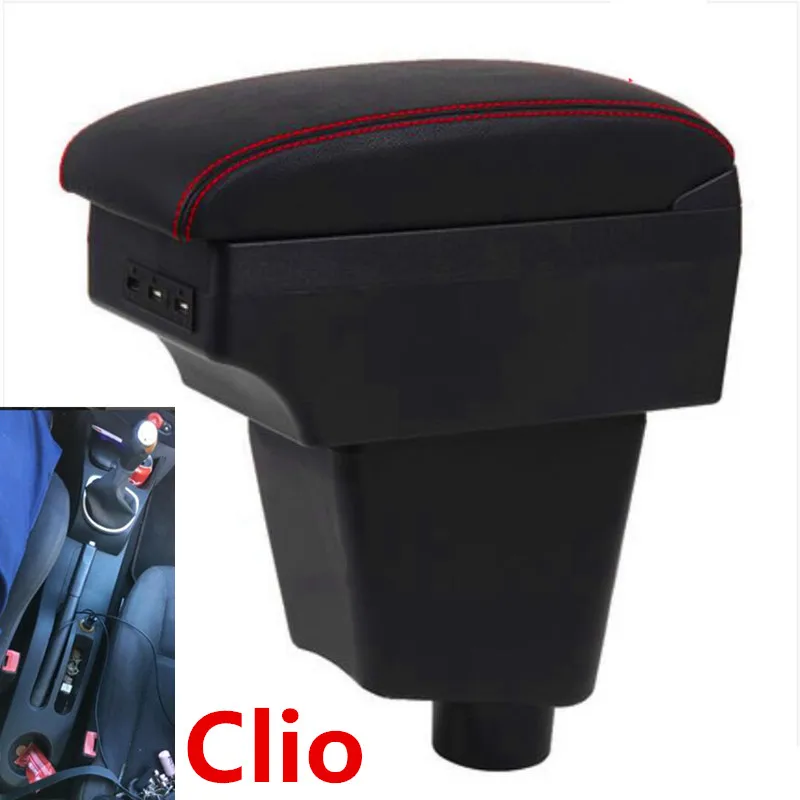 

For Renault Clio 3 Captur Armrest box central Store content box with USB interface