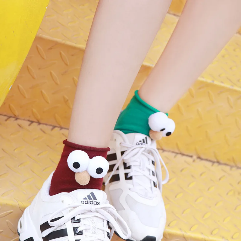 Креативные носки кудрявые забавные объемные хлопковые носки с большими глазами носки для пар Спортивные