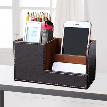 

1 Pc Simple Pen Box Storage Box Leather Pen Holder for Home Office