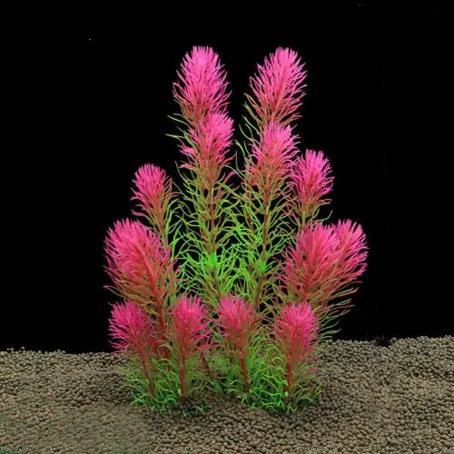 Wine Red Plastic Artificial Water Grass Fish Tank Landscaping Gulfweed Aquatics Plant Weed Water Plant Grass Ornament Decor Background - Цвет: Wine Red