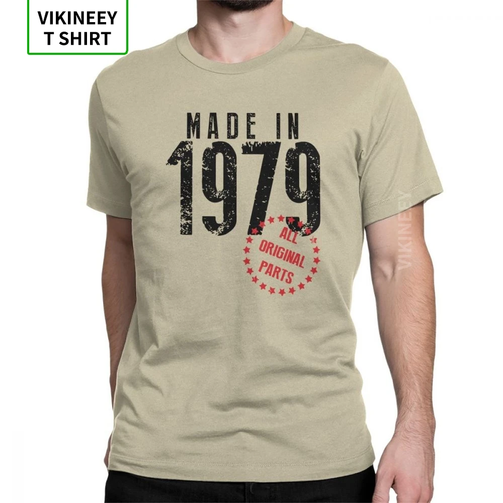 Сделано в 1979, все оригинальные детали, Футболка мужская футболка с короткими рукавами на день рождения футболки на годовщину, хлопковая ткань, одежда размера плюс - Цвет: Хаки