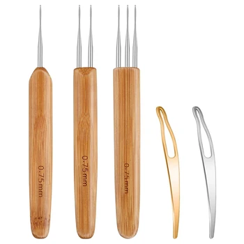 

5 Pieces Dreadlocks Tool Includes 3 Pieces Dreadlocks Crochet 1 Hook 2 Hooks 3 Hooks Hair Weaving Needle Crochet 2 Pieces Hair L