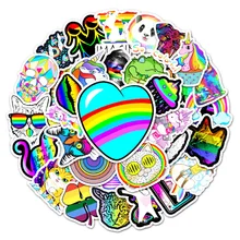 10/30/50PCS Personality Creative Rainbow Colorful Sticker Suitcase Guitar Fridge Sticker Graffiti Decoration Toy Wholesale