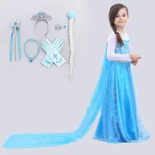 Рождественское платье; костюм Снежной Королевы для девочек; детское платье принцессы Эльзы; рождественское праздничное платье для девочек; зимний костюм Эльзы;