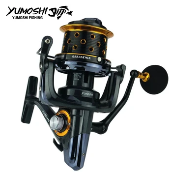 

Stainless Steel Spinning Reel 50 60 Series Fishing Reels carp Fishing Wheel Pesca molinete baitcasting Front and rear brak KM