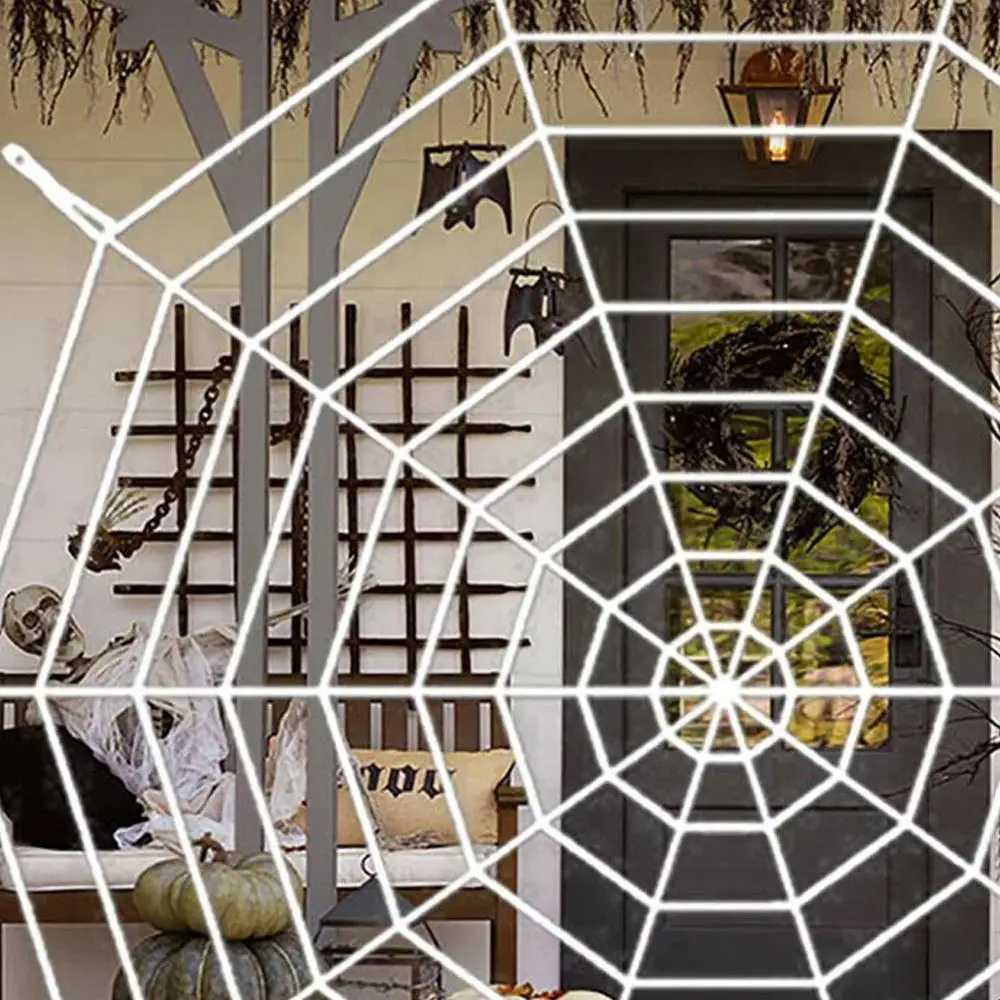 

Halloween Giant Spider Web, Super Stretch Cobweb with Spider Webbing for Halloween Decoration(5x4.8m)