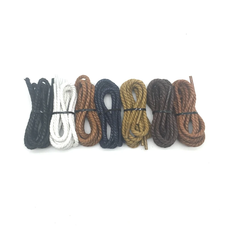 1 Paar runde Schnürsenkel Leder gewachste Schnürsenkel Outdoor Freizeit stiefel Schnürsenkel Erwachsene Unisex Schnürsenkel 60/90/120/150cm – Detail 3
