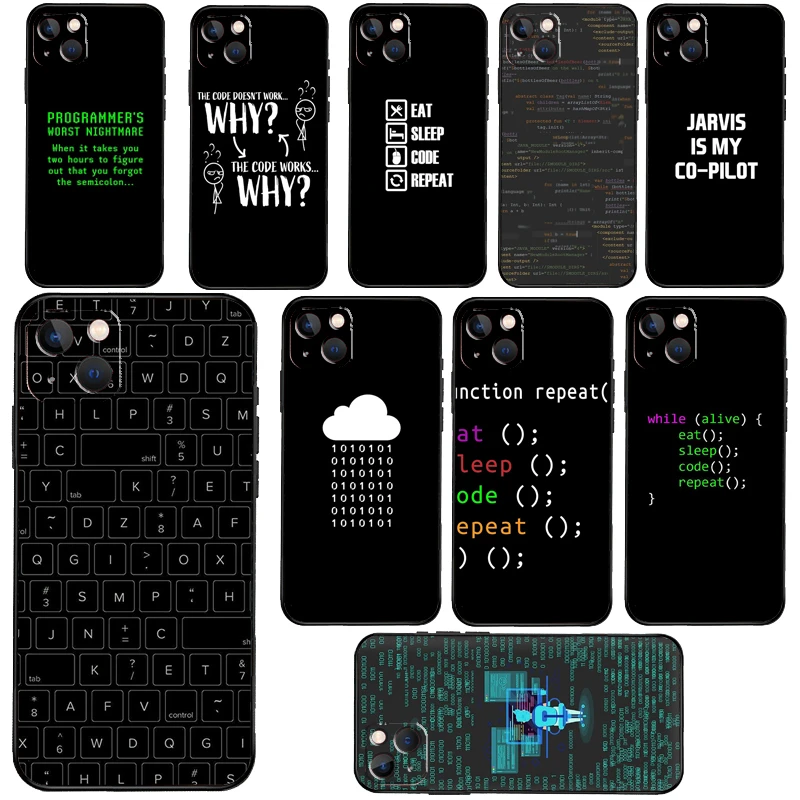 clear case iphone 13 Coding Programmers code Phone Case For iPhone 13 Pro Max 11 Pro 12 mini SE 2020 X XR XS Max 7 8 Plus Back Cover iphone 13 magnetic case