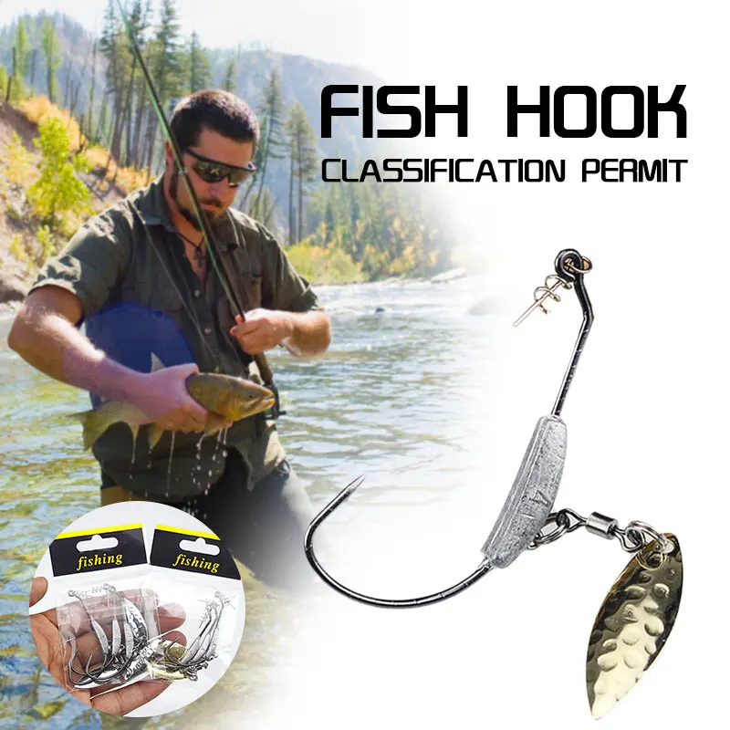 Practical Lure Hooks Fishing Hook 2 Color Tools Decoy Angling Fish Hooks Portable Lead Fall Durable