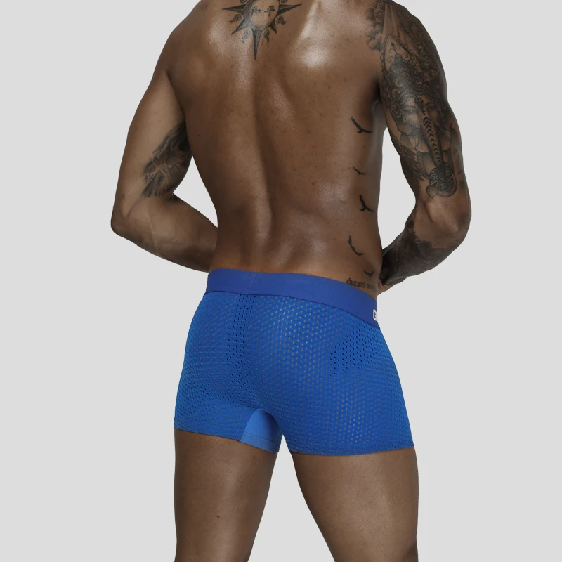 ORLVS Brand boxer men underwear gay boxer shorts ropa interior hombre cueca tanga calzoncillo hombre boxer para hombre mesh