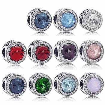 

PDB 11 100% 925 sterling silver original radiant heart with multi-color crystal beads clip lock stopper charm bracelet