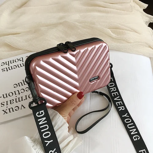 V Pattern Pink Мини Дорожная сумка через плечо, Жесткий чемодан, сумка через плечо для мобильного телефона, женская маленькая квадратная коробочка конфетного цвета, ручная сумка - Цвет: V Pattern Pink