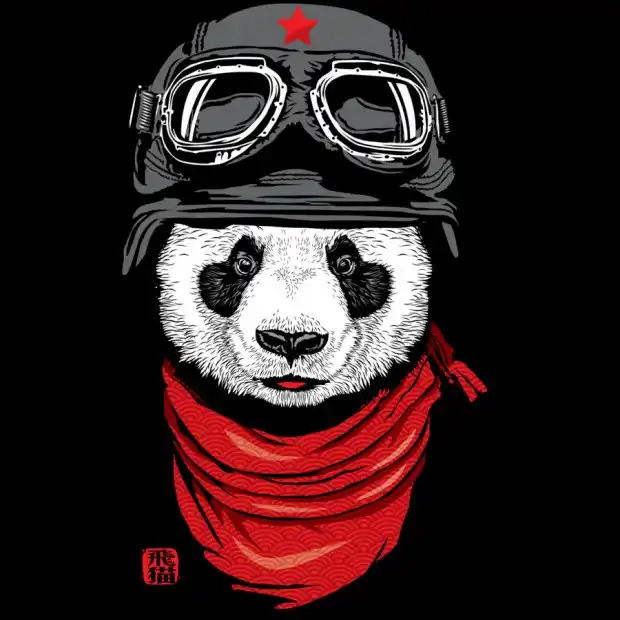 cute pilot panda flying printed t-shirt harajuku funny tee