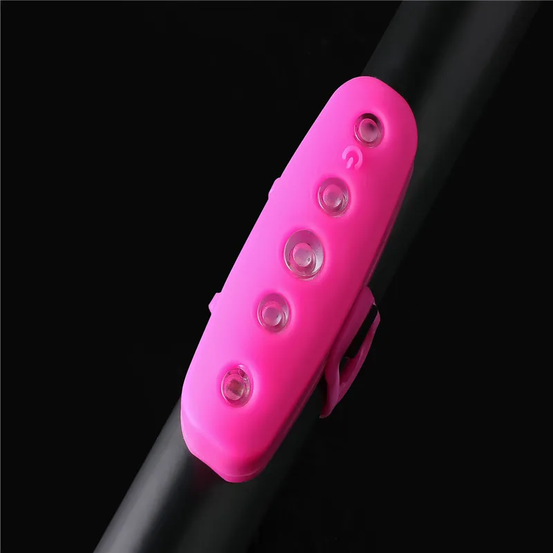 Cheap 2020 Bicycle Light Rechargeable Water Proof LED USB Tail Light Taillight Safety Warning Silicone Bicycle Rear Light 5