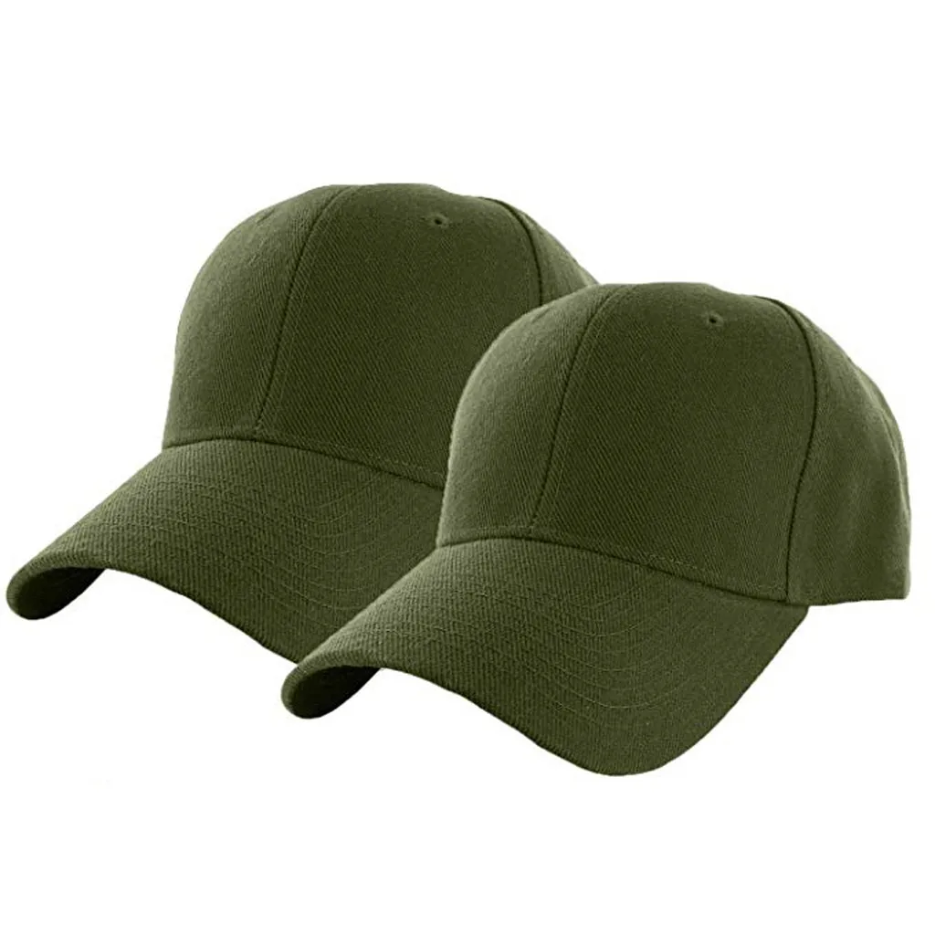 Army Green Мужские 2 шт Летние повседневные на открытом воздухе сплошной цвет спортивная летняя шляпа, бейсбольная кепка модные унисекс Ультра-тонкие быстросохнущие шапки - Цвет: Army Green