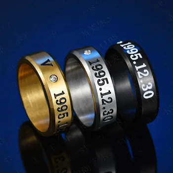 

---BTS---Group single titanium steel ring popular star surrounding stainless steel inlaid rhinestone all-match ring wholesale