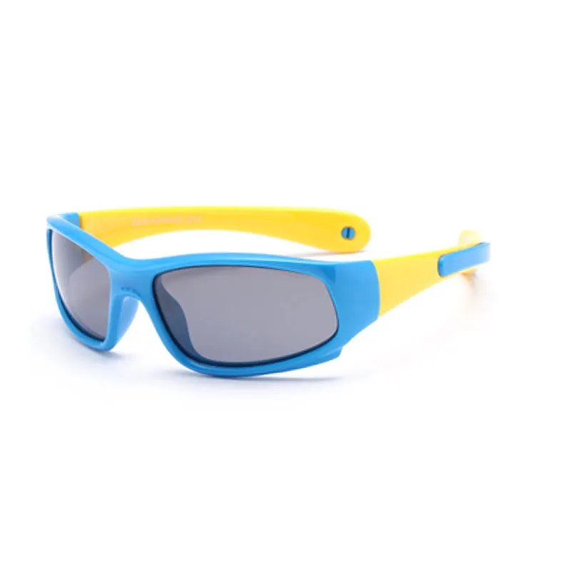 Спортивные детские солнцезащитные очки, поляризационные, ретро очки, смола, защитная оправа, модные очки, детские оттенки, UV400 - Цвет линз: C4