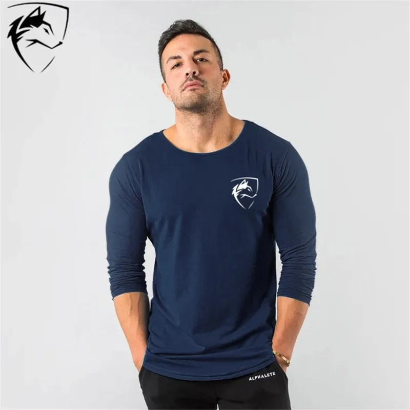Бренд ALPHALETE модная мужская одежда эластичная хлопковая Приталенная футболка с