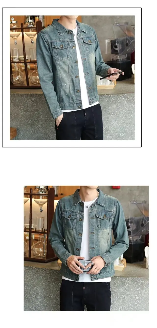 New Style Autumn Denim Jacket Men Slim Fit Vintage Jeans Coat Young MEN'S Korean-style Cowboy Clothing Fashion Man