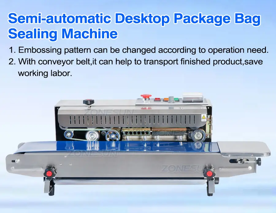 ZONEPACK FR-900 Автоматическая машина для непрерывной запайки пленки, машина для упаковки в полиэтиленовые пакеты, машина для запайки расширенной пищевой ленты 