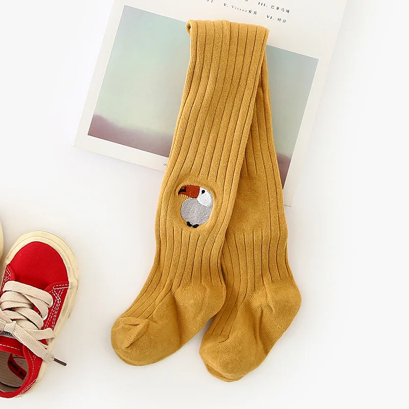 Baby Tights Infant Girl Toddler Kids Pantyhose Cartoon Embroidery Knitted Collant Stocking Autumn Winter Children Kids Stockings