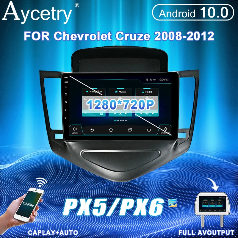магнитола 2 din андроид Android 10 автомагнитола радио PX6 для Chevrolet Cruze 2008-2015