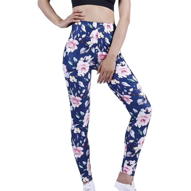 zyia leggings CUHAKCI New Petal Digital Color Printing Leggings Punk Women Leggins Stretchy Trousers Casual Pants scrunch leggings