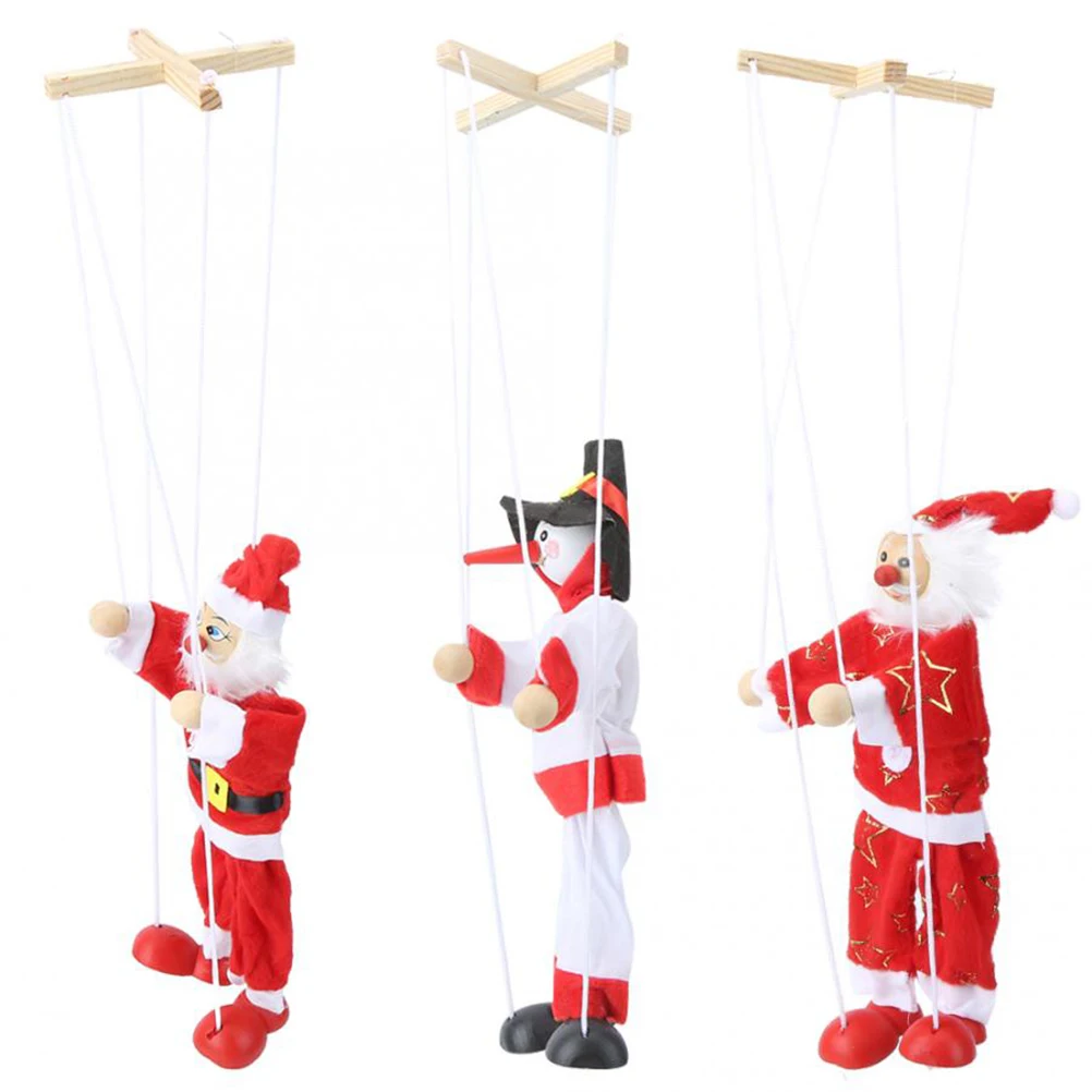 Рождественская марионетная игрушка Санта Клаус снеговик гирлянда кукла