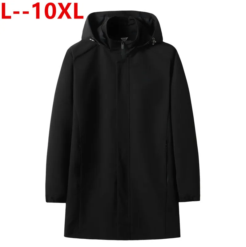 Большие размеры 10xl 8xl 6xl 5xl Тренч для мужчин шляпа съемный осенний мужской Повседневный Средний длинный бренд пальто