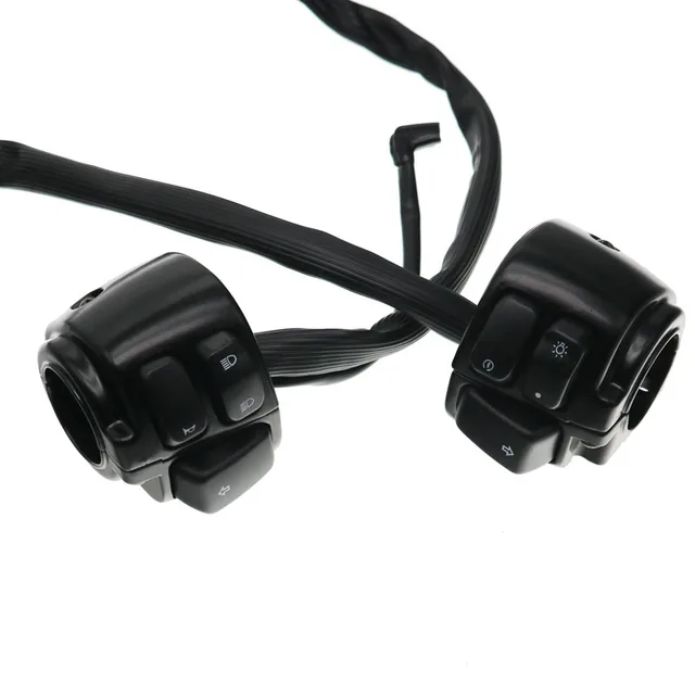 MoFlyeer 25mm Aluminum Motorcycle Handlebar Control Switches Kill Start Turn Signal Switch Button With Wiring Harness headlight switch