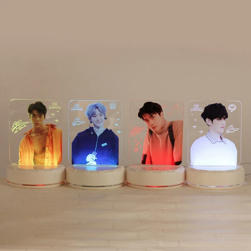 EXO Members Kawaii стоящая фигурка акриловая подставка настольная лампа доска