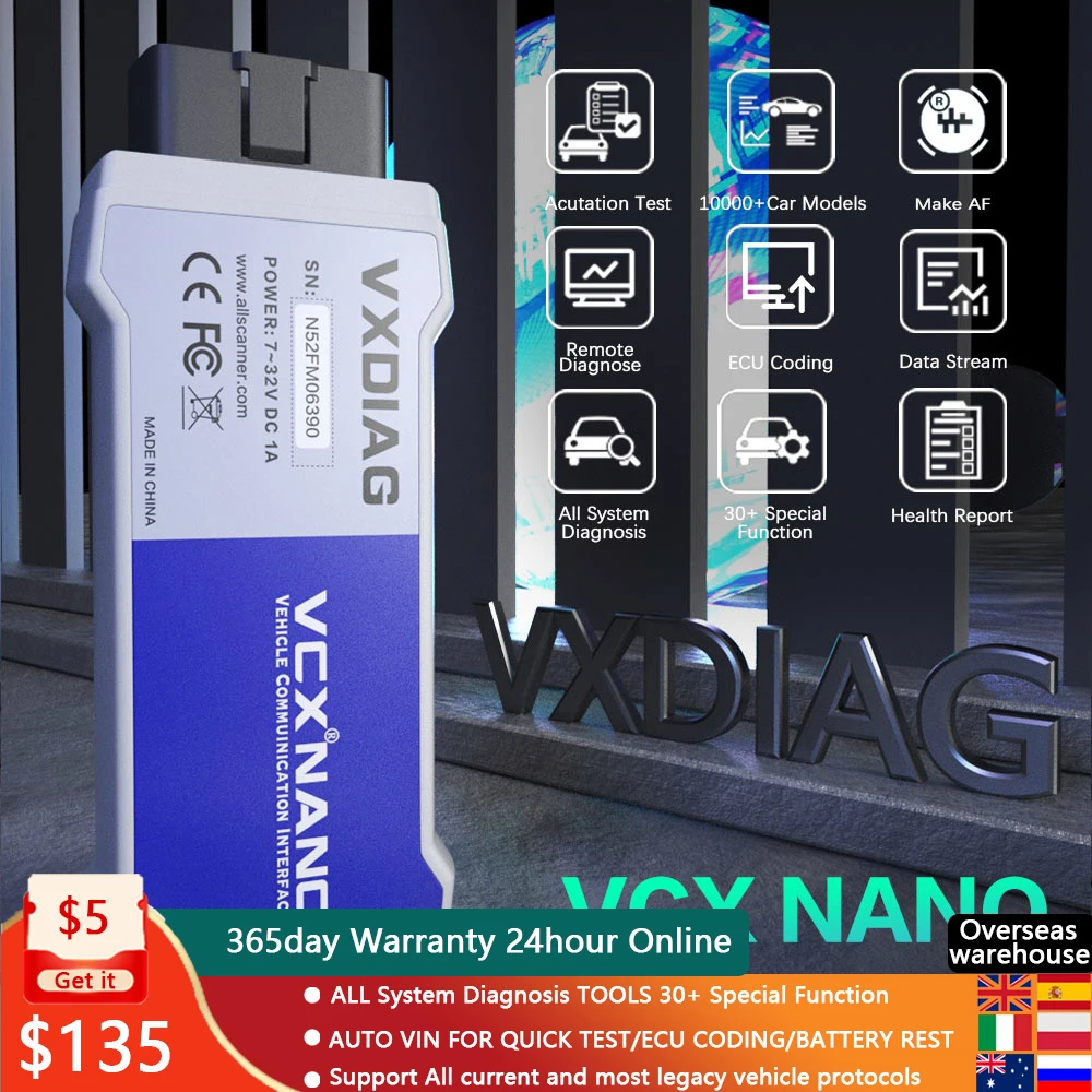 Новый VXDIAG VCX NANO для GM/Opel OBD2 сканер кодов авто все системы диагностические