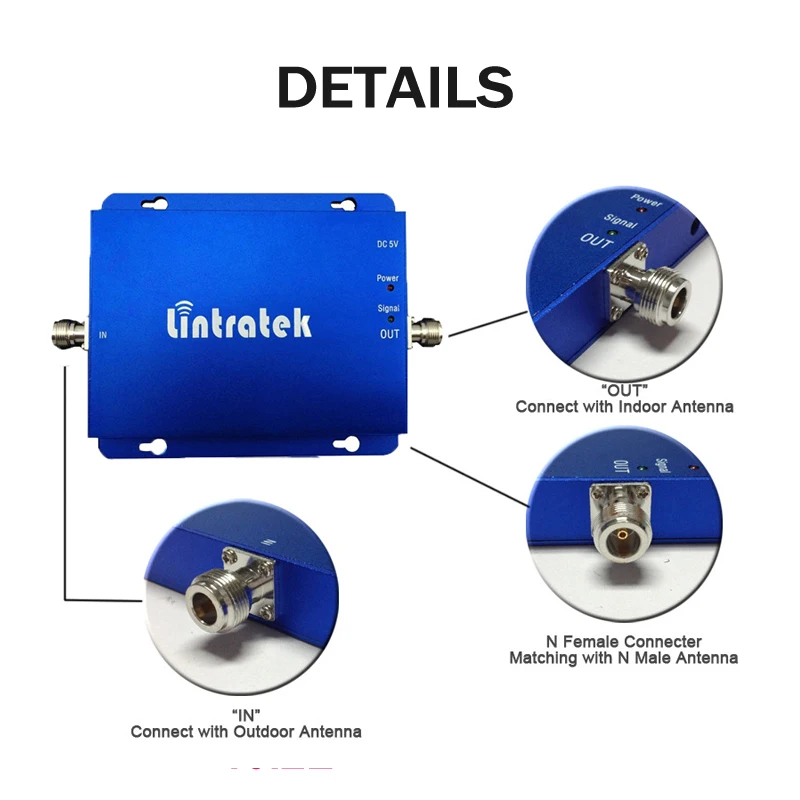  Lintratek CDMA 850 1800mhz Signal Booster Amplifier 2G 4G Band 3 Dual Band GSM Repeater Signal Mobi