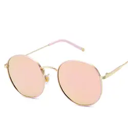 Трендовые Новые солнцезащитные очки, модная металлическая круглая оправа, толстые, цветные, высококачественные, дизайнерские очки UV e Oculos de