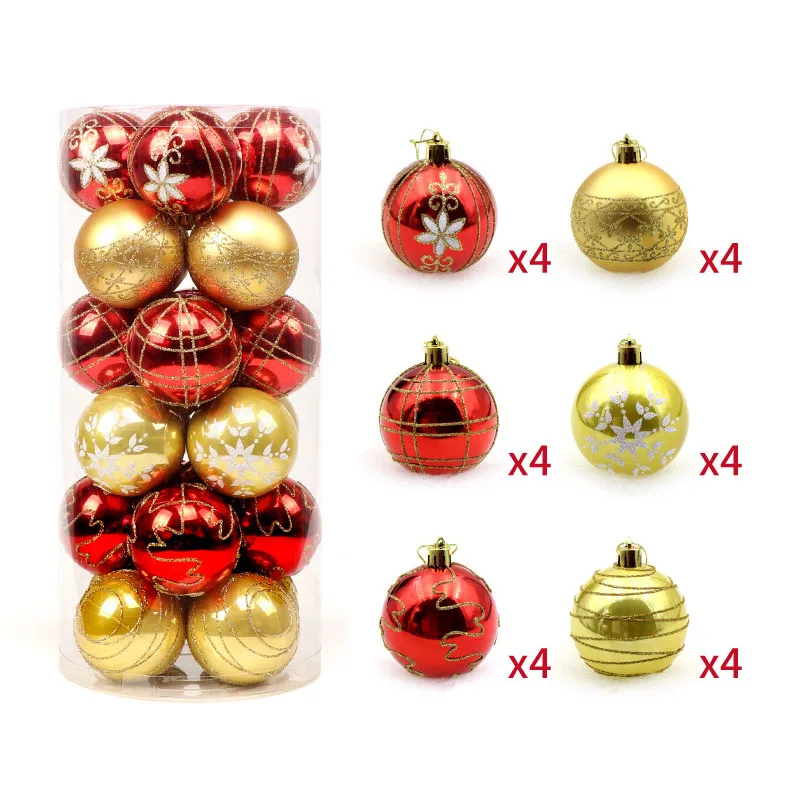24pcs/lot 6cm Christmas Tree Balls Birthday/Wedding Baubles Ornament Ball Party Home Decor New Year - Цвет: red 3