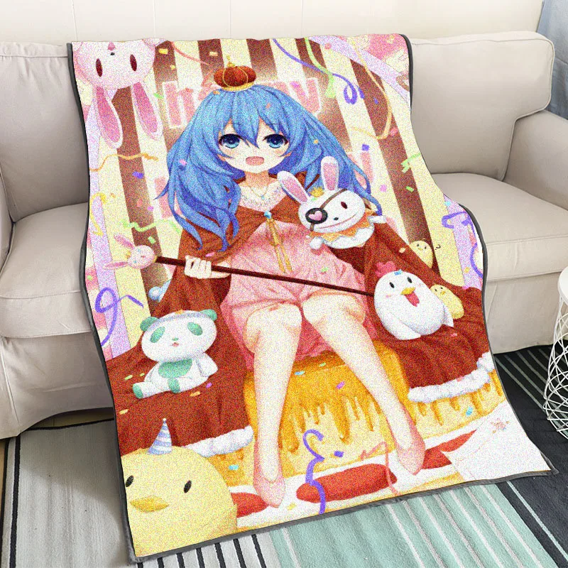 Anime Date A Live Blanket Cosplay DIY Custom Tokisaki Kurumi Yoshino Cloak Flannel Warm Air Blankets 39x59inch |