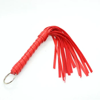 Candiway 31CM Handmade Premium PU Leather Braid Whip With Iron Ring Adult Queen Roleplay Game Erotic Sex Toys For Women Men 1pc 3