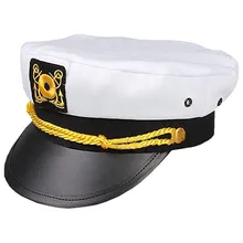 Sailor Ship Military Hat Yacht Boat Captain Hat Navy Marines Admiral White Gold Flat Roof Field Cap Snapback Casual Caps