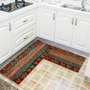 

2pcs Love Heart Kitchen Carpet Entrance Doormat Bedroom Hallway Floor Mat Bohemian Bathroom Water Absorption Anti-slip Long Rug