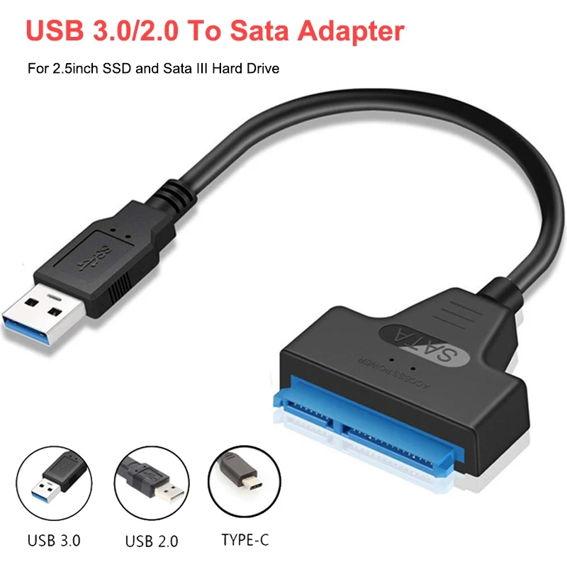 USB 3.0 SATA 3 Cable Sata to Adapter Up 6 Gbps Support for 2.5 Inch External SSD HDD Hard Drive 22 Pin III | Компьютеры и офис