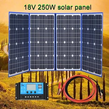 

XINPUGUANG folding solar panels 250W 18V + 12/24V 20A Solar controller + cable charger battery motorhome