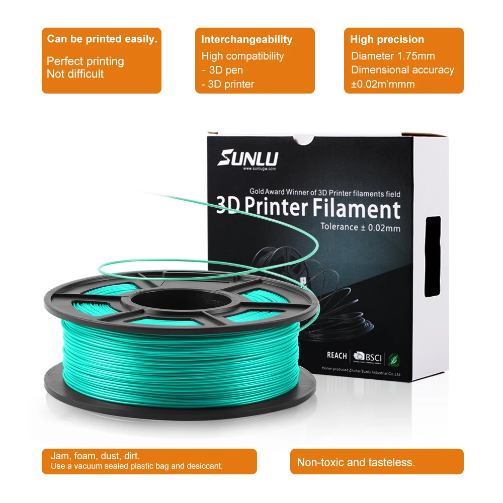 SUNLU PLA+ Филамент 1,75 мм 1 кг Материал для 3D печати s PLA PLUS пластиковые гранулы материал для 3d принтера