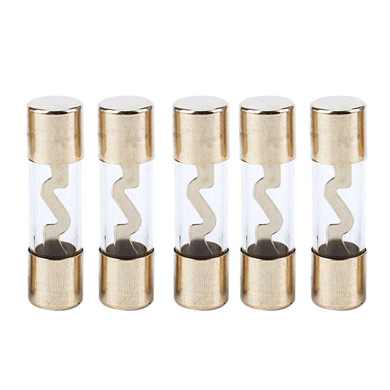 

Pack of 5 Car o Amp Amplifier Glass 40 A AMP AGU Gold Plated Fuse