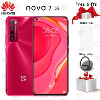 

Original Huawei Nova 7 5G Moible Phone 6.53 " OLED Screen 8GB+128GB Kirin 985 64.0MP Main Camera NFC Fast Charger Smartphone