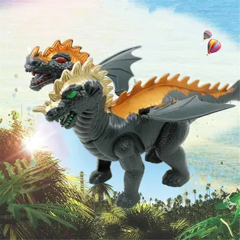 

Two Head Electric Light Sound Dinosaur Toys Boy Toy Gift Jurassic
