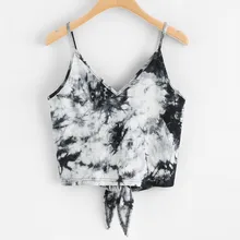 Женские топы на бретельках, сексуальные, на бретельках, с v-образным вырезом, с принтом сзади, с бантом, жилет для отдыха, Короткие блузки без рукавов,# P15